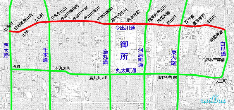 京都市電今出川線地図