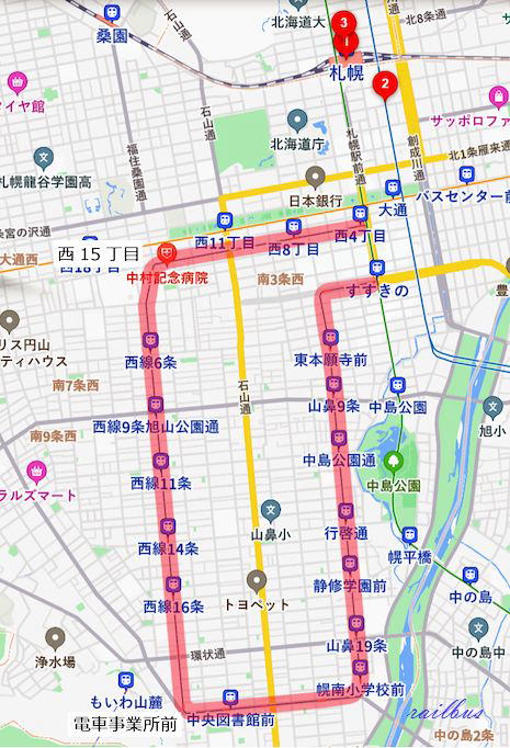札幌市電路線図