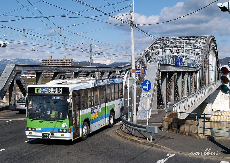 名鉄岐阜市内線忠節橋岐阜市営バス