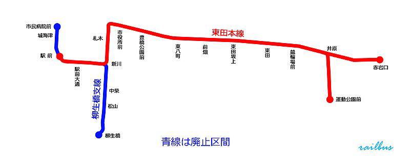 豊橋鉄道市内線地図