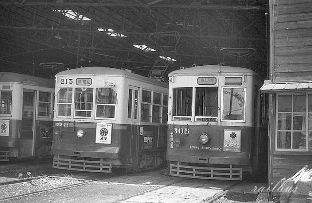 長崎電軌浦上車庫1971年