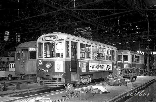 長崎電軌浦上車庫1971年