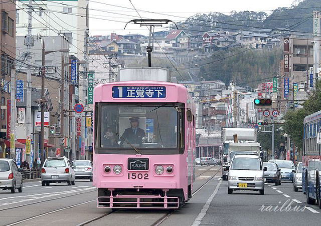 長崎電軌若葉町～千歳町1500形
