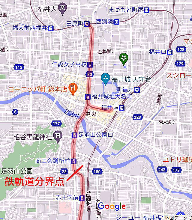 福井鉄道福井市内路線図
