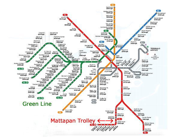 ボストンのトラム, 路線図