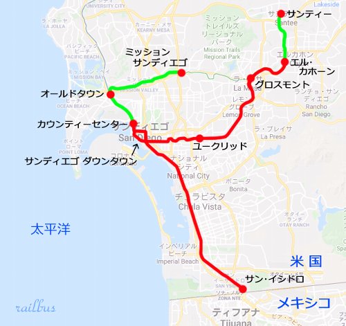 San Diego Trolley 2000 map