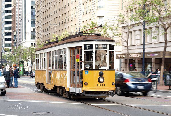 MUNI Peter Whitt car on Market Street
