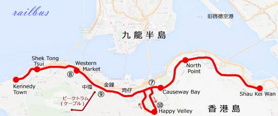 香港トラム地図