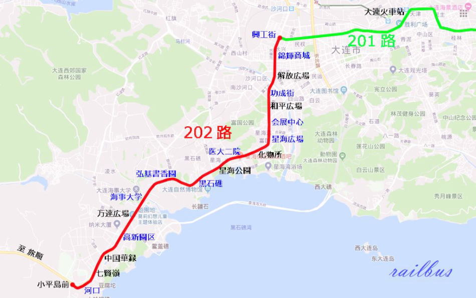 大連市電[202]路線図