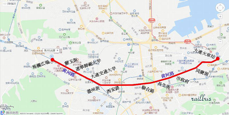 大連トロリーバス路線図