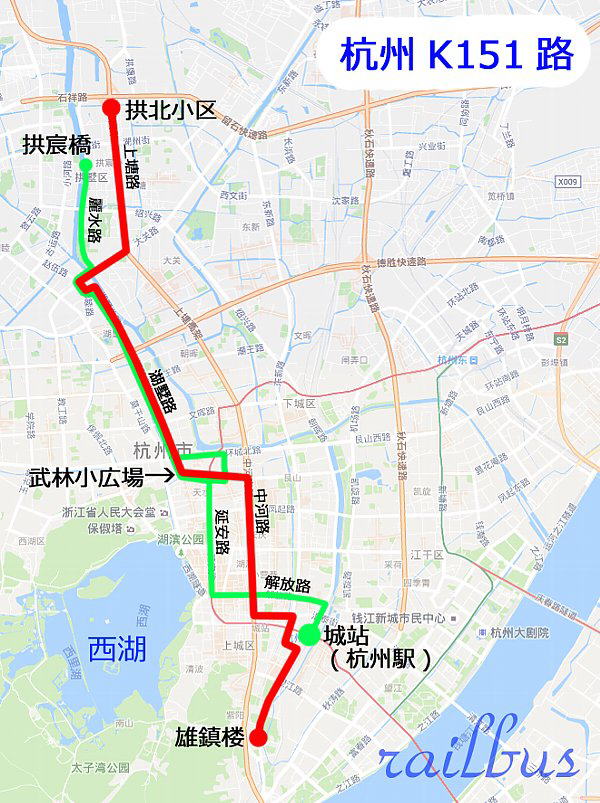 杭州トロリーバス路線図