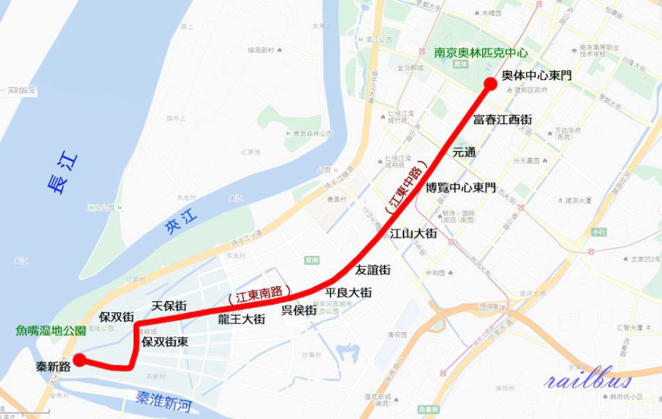 南京河西トラム路線図