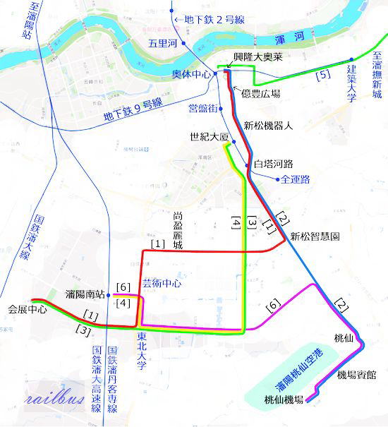 <font face=瀋陽のトラム路線図