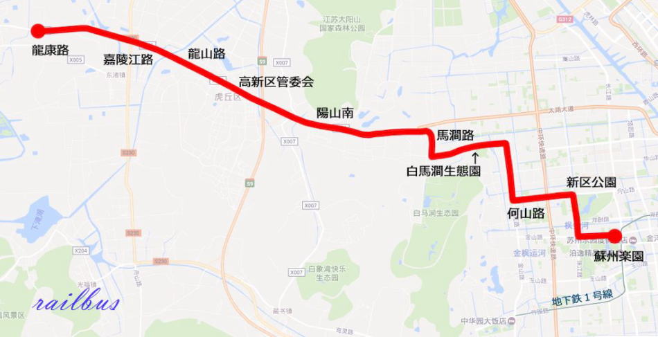 蘇州のトラム路線図