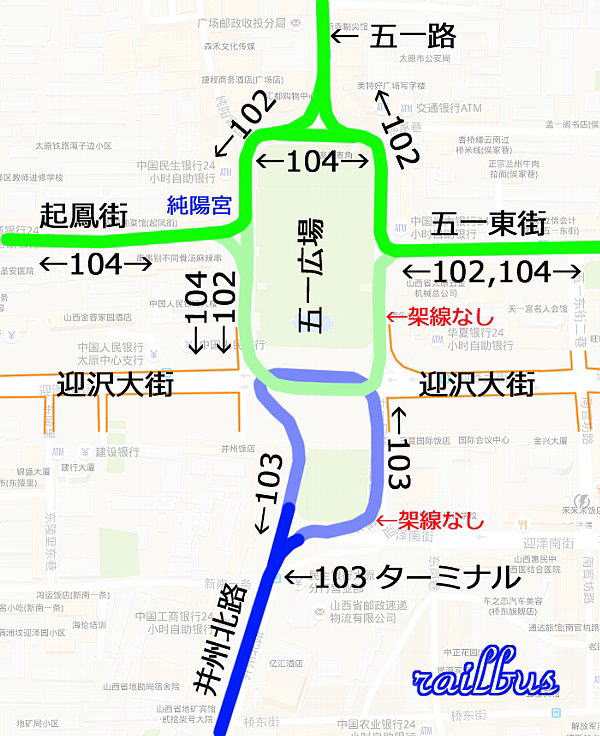 太原五一広場地図