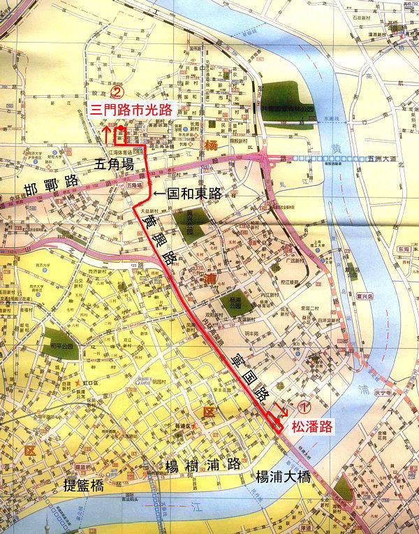 上海トロリーバス[8]路2007年地図