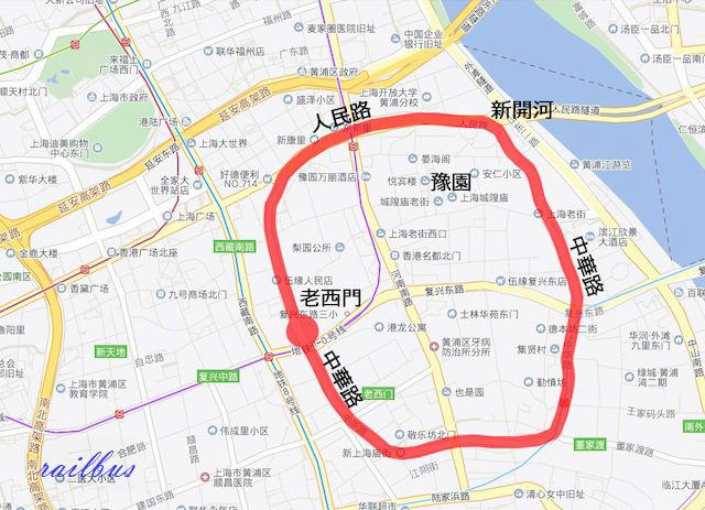 上海トロリーバス[11]路路線図