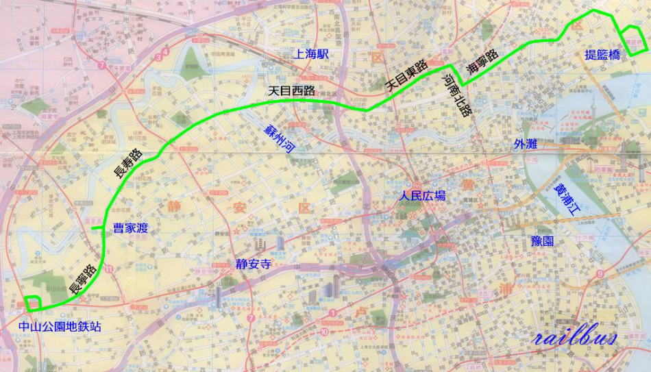 上海トロリーバス[13]路地図