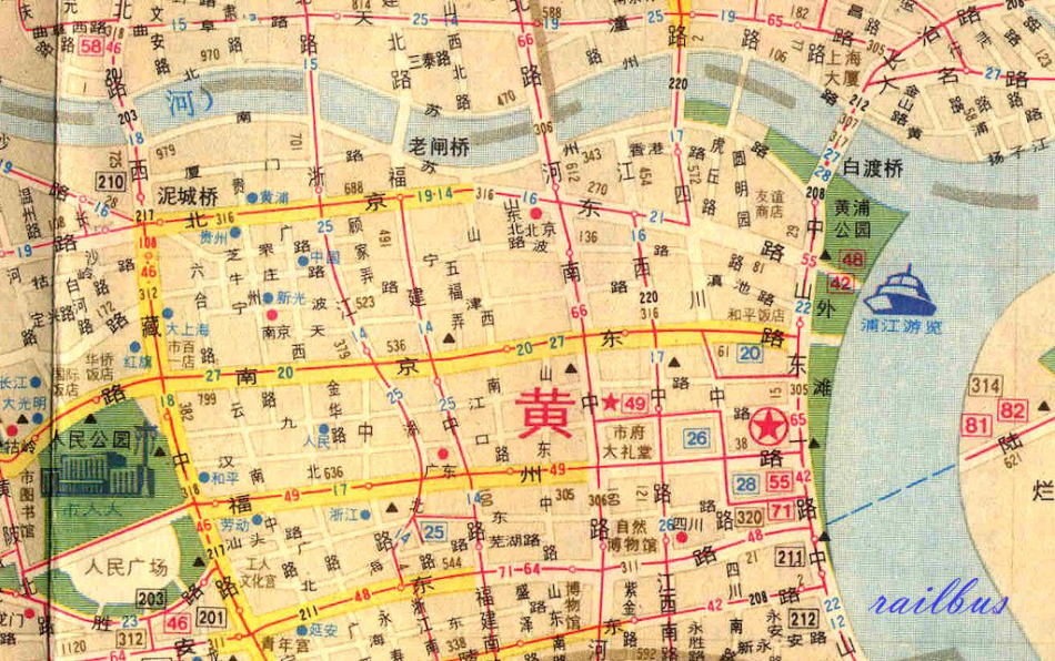 上海トロリーバス1985年地図