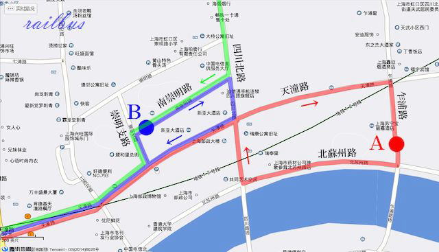 上海トロリーバス[25]路終点変遷
