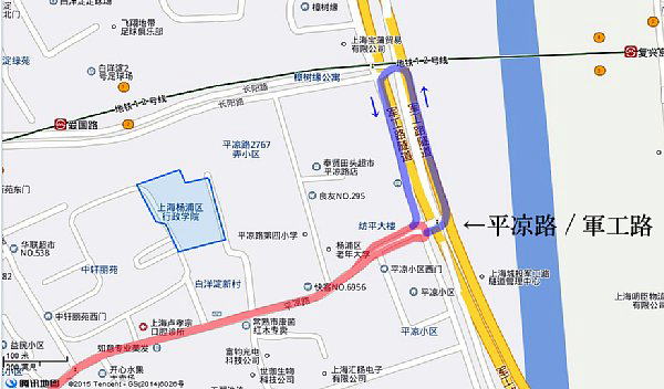 上海25路軍工路ループ拡大図