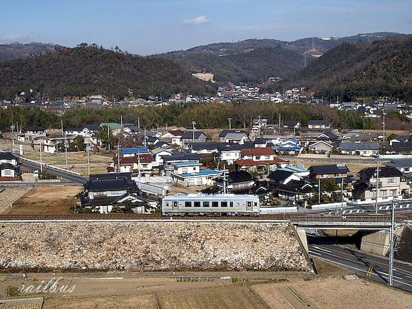 井原鉄道築堤俯瞰
